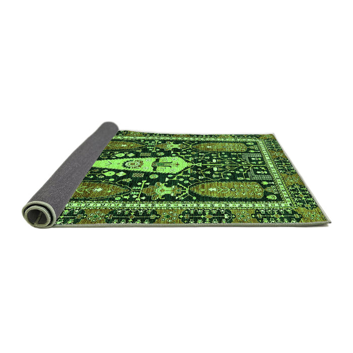 Sideview of Abstract Green Modern Rug, abs524grn