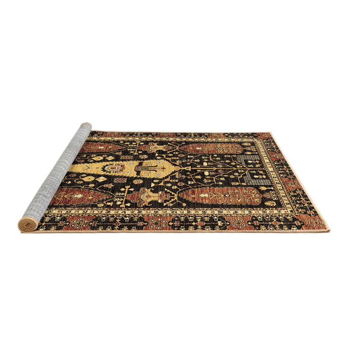 Sideview of Machine Washable Abstract Brown Modern Rug, wshabs524brn