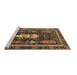 Sideview of Machine Washable Abstract Brown Modern Rug, wshabs524brn