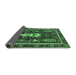 Sideview of Abstract Emerald Green Modern Rug, abs524emgrn