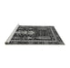 Sideview of Machine Washable Abstract Gray Modern Rug, wshabs524gry