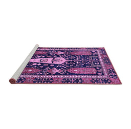 Sideview of Machine Washable Abstract Purple Modern Area Rugs, wshabs524pur