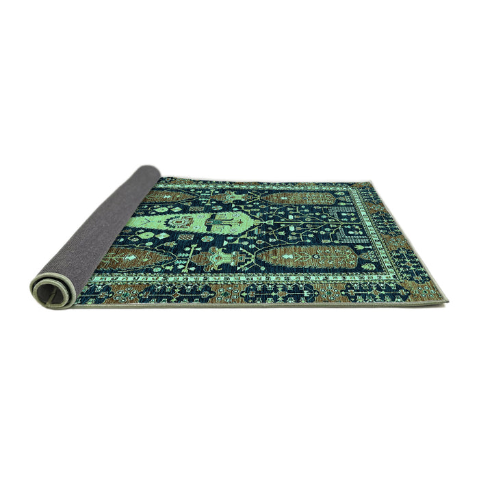 Sideview of Abstract Turquoise Modern Rug, abs524turq