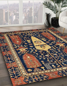 Machine Washable Abstract Orange Brown Rug in a Family Room, wshabs524
