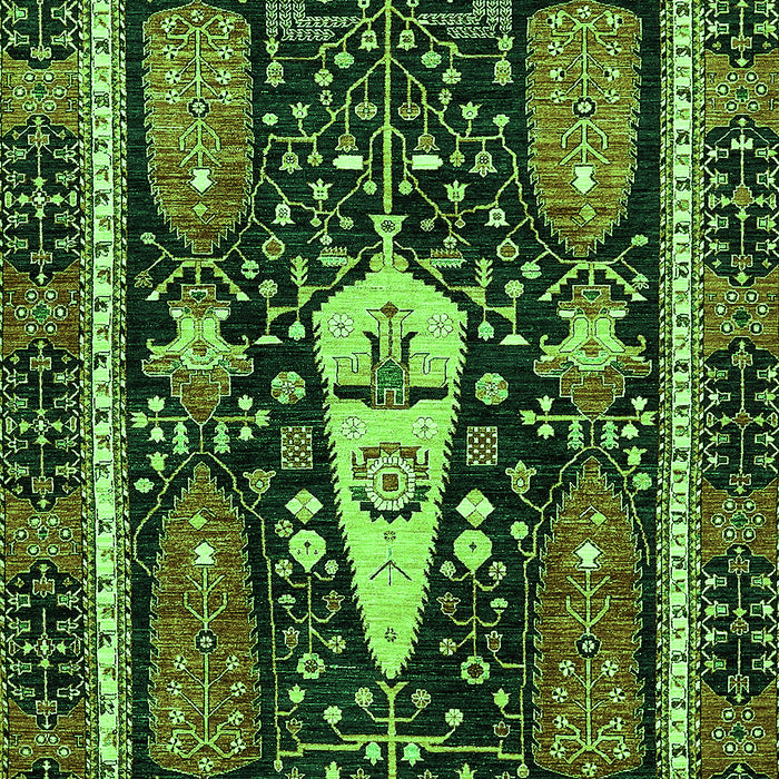 Machine Washable Abstract Green Modern Area Rugs, wshabs524grn