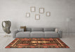 Machine Washable Abstract Orange Modern Area Rugs in a Living Room, wshabs524org