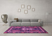 Machine Washable Abstract Pink Modern Rug in a Living Room, wshabs524pnk