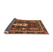 Sideview of Abstract Orange Modern Rug, abs524org