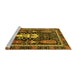 Sideview of Machine Washable Abstract Yellow Modern Rug, wshabs524yw