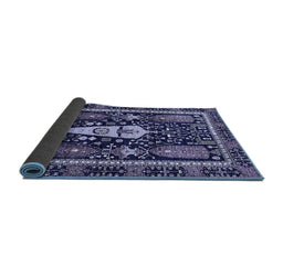 Sideview of Abstract Blue Modern Rug, abs524blu