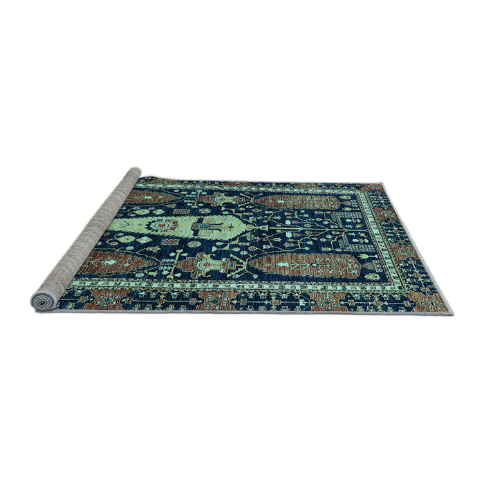 Sideview of Machine Washable Abstract Light Blue Modern Rug, wshabs524lblu