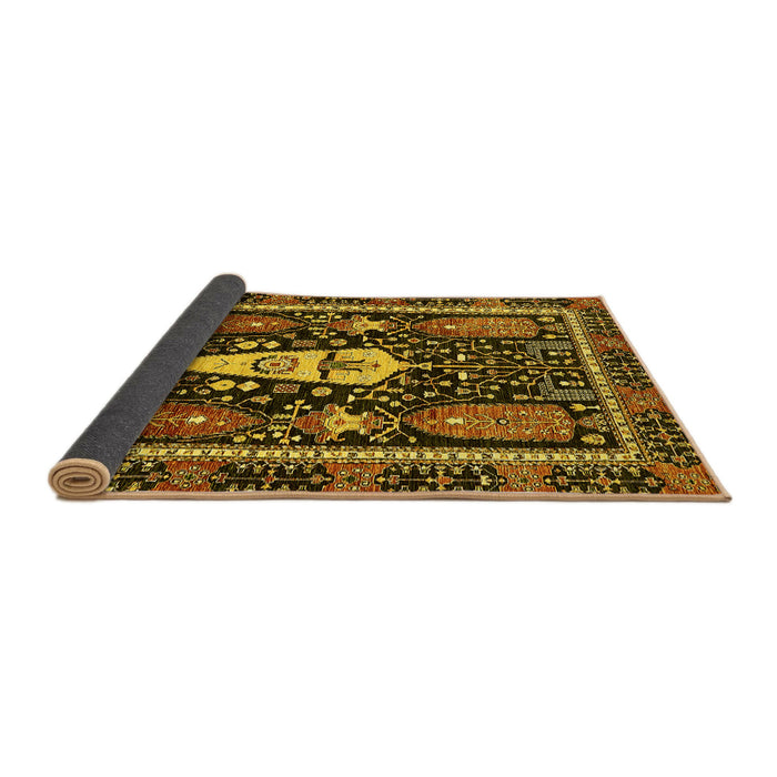 Sideview of Abstract Yellow Modern Rug, abs524yw