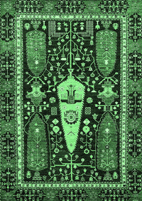 Abstract Emerald Green Modern Rug, abs524emgrn