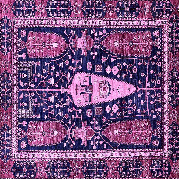 Square Machine Washable Abstract Purple Modern Area Rugs, wshabs524pur