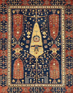 Abstract Orange Brown Modern Rug, abs524