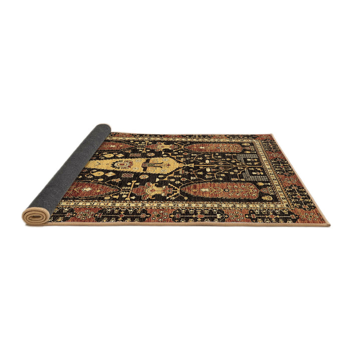 Sideview of Abstract Brown Modern Rug, abs524brn