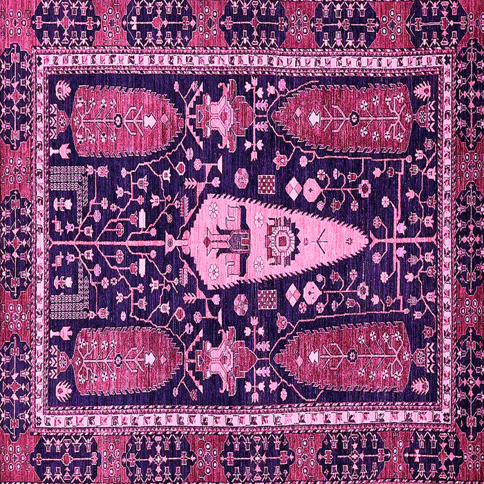 Square Abstract Pink Modern Rug, abs524pnk