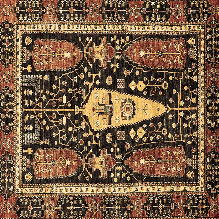 Square Abstract Brown Modern Rug, abs524brn