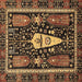 Square Abstract Brown Modern Rug, abs524brn