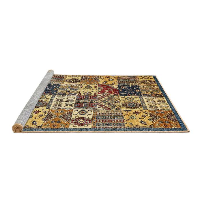Sideview of Machine Washable Abstract Bakers Brown Rug, wshabs525