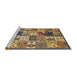 Sideview of Machine Washable Abstract Bakers Brown Rug, wshabs525