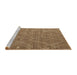 Sideview of Machine Washable Abstract Saddle Brown Rug, wshabs5250