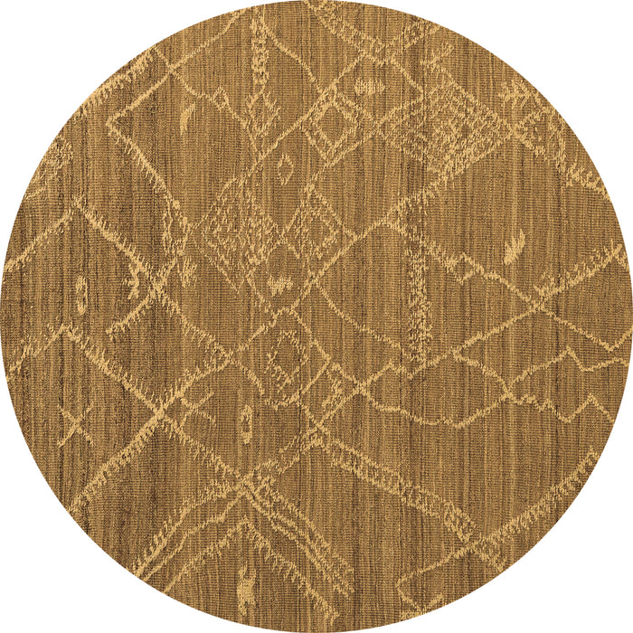 Round Abstract Brown Modern Rug, abs5250brn