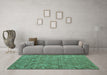 Machine Washable Abstract Turquoise Modern Area Rugs in a Living Room,, wshabs5250turq