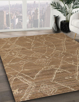 Machine Washable Abstract Saddle Brown Rug in a Family Room, wshabs5250