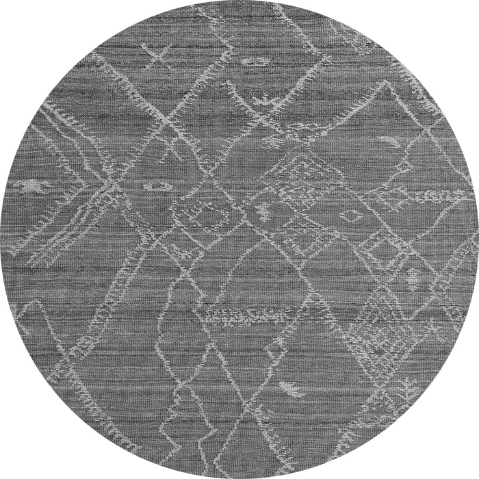 Round Abstract Gray Modern Rug, abs5250gry