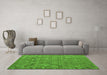 Machine Washable Abstract Green Modern Area Rugs in a Living Room,, wshabs5250grn