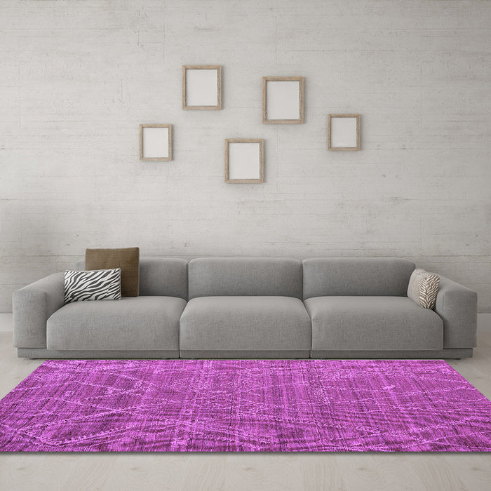 Machine Washable Abstract Purple Modern Area Rugs in a Living Room, wshabs5250pur