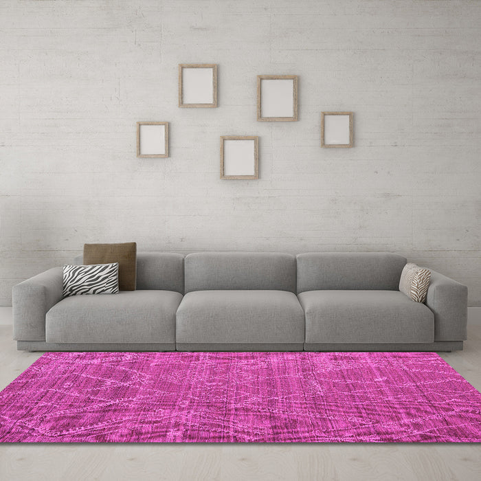 Machine Washable Abstract Pink Modern Rug in a Living Room, wshabs5250pnk