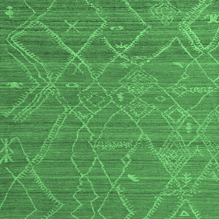 Square Machine Washable Abstract Emerald Green Modern Area Rugs, wshabs5250emgrn