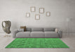 Machine Washable Abstract Emerald Green Modern Area Rugs in a Living Room,, wshabs5250emgrn