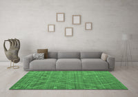 Machine Washable Abstract Emerald Green Modern Rug, wshabs5250emgrn