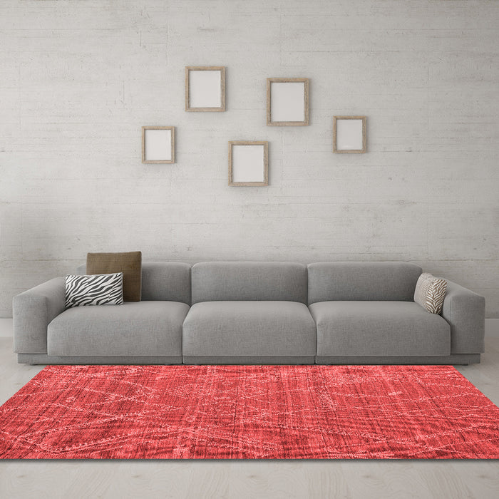 Modern Red Washable Rugs