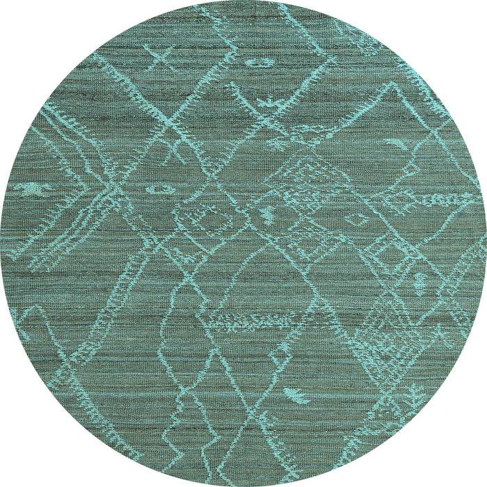 Round Machine Washable Abstract Light Blue Modern Rug, wshabs5250lblu