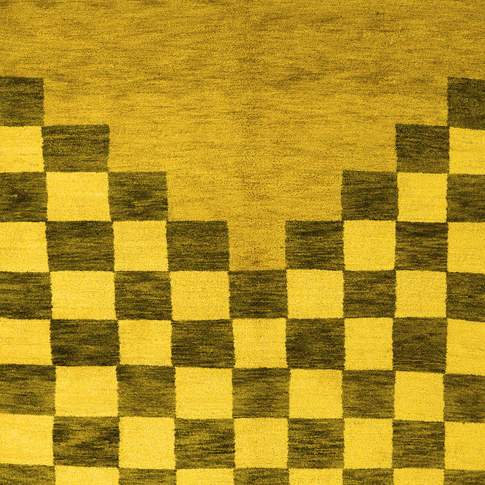 Machine Washable Abstract Yellow Modern Rug, wshabs5251yw