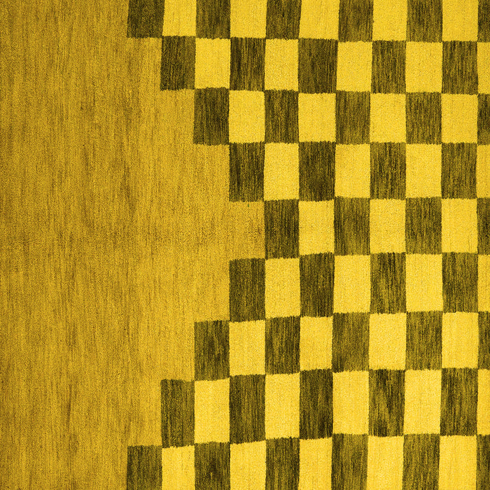 Square Machine Washable Abstract Yellow Modern Rug, wshabs5251yw