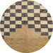 Round Machine Washable Abstract Sandy Brown Rug, wshabs5251