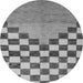 Round Machine Washable Abstract Gray Modern Rug, wshabs5251gry