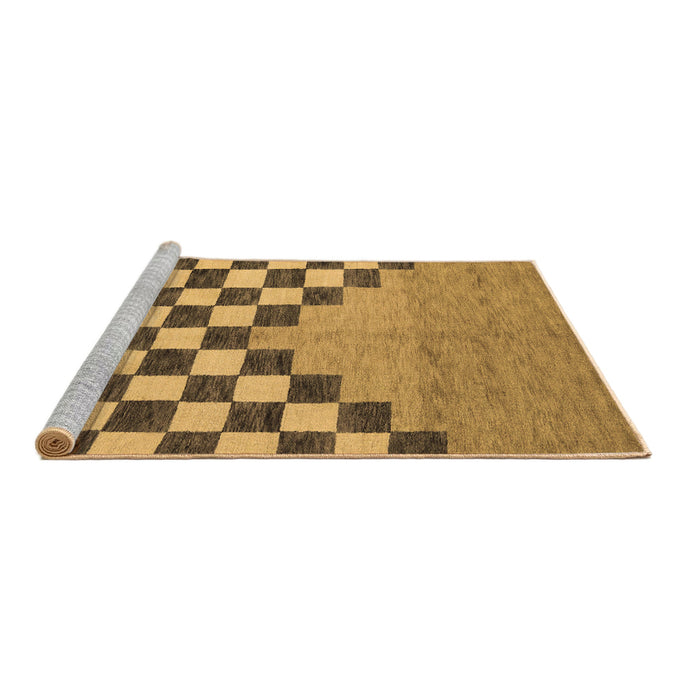 Sideview of Machine Washable Abstract Brown Modern Rug, wshabs5251brn