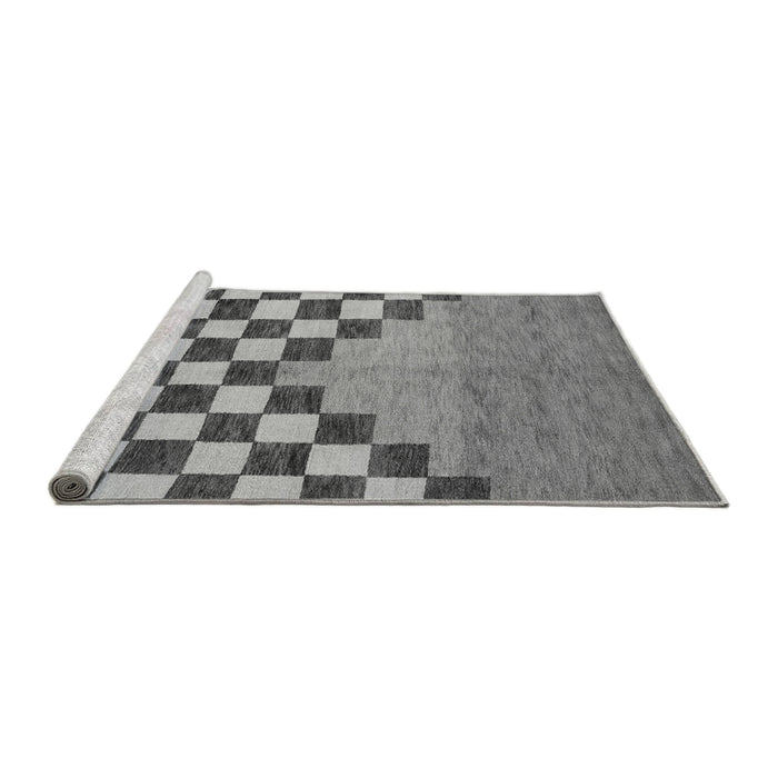 Sideview of Machine Washable Abstract Gray Modern Rug, wshabs5251gry