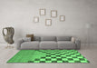 Machine Washable Abstract Emerald Green Modern Area Rugs in a Living Room,, wshabs5251emgrn