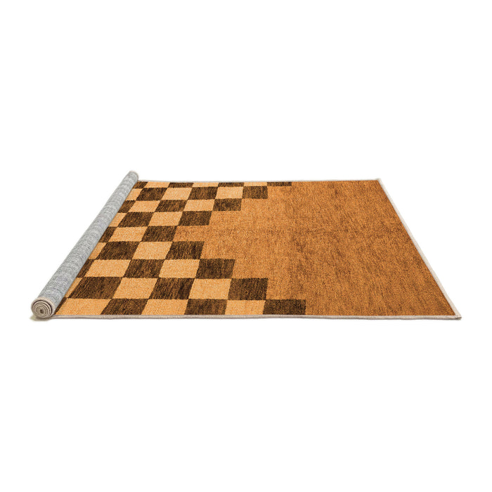 Sideview of Machine Washable Abstract Orange Modern Area Rugs, wshabs5251org