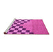 Sideview of Machine Washable Abstract Pink Modern Rug, wshabs5251pnk