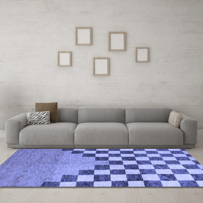 Machine Washable Abstract Blue Modern Rug in a Living Room, wshabs5251blu