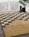 Machine Washable Abstract Sandy Brown Rug in a Family Room, wshabs5251