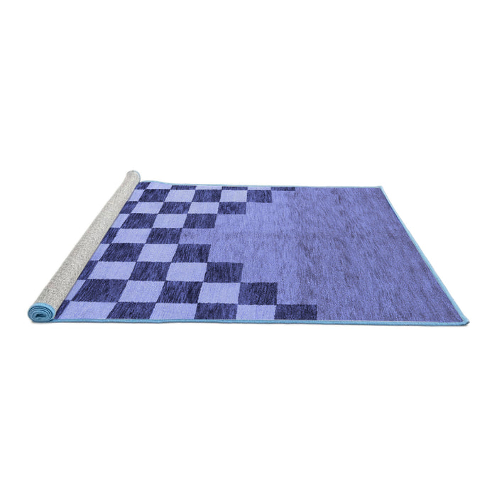 Sideview of Machine Washable Abstract Blue Modern Rug, wshabs5251blu